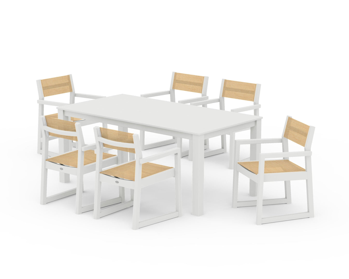 EDGE Sling Arm Chair 7-Piece Parsons Dining Set