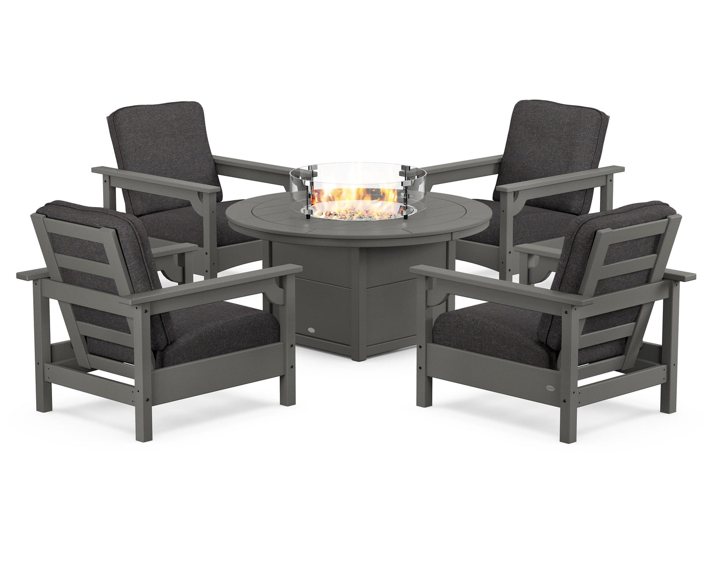 Club 5-Piece Conversation Set with Fire Pit Table