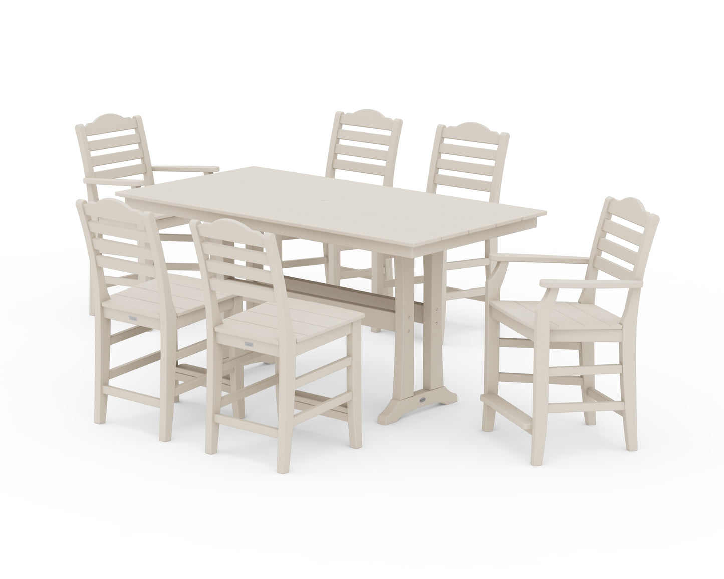 Savannah 7-Piece Farmhouse Counter Set with Trestle Legs