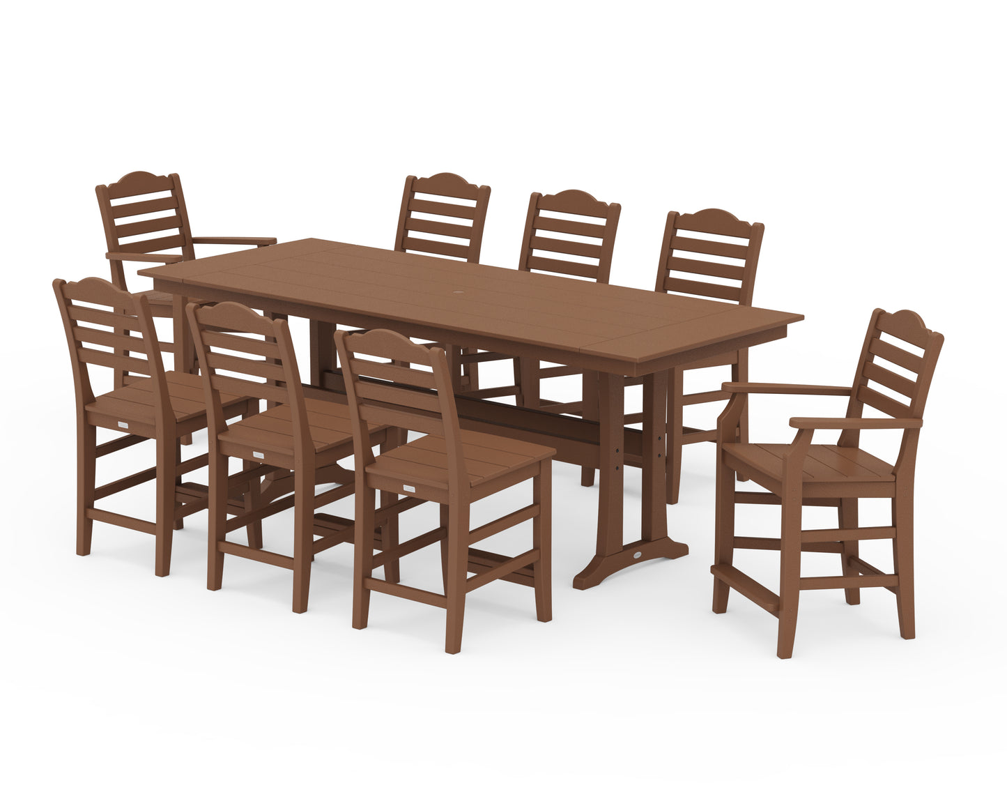 Savannah 9-Piece Farmhouse Counter Set with Trestle Legs
