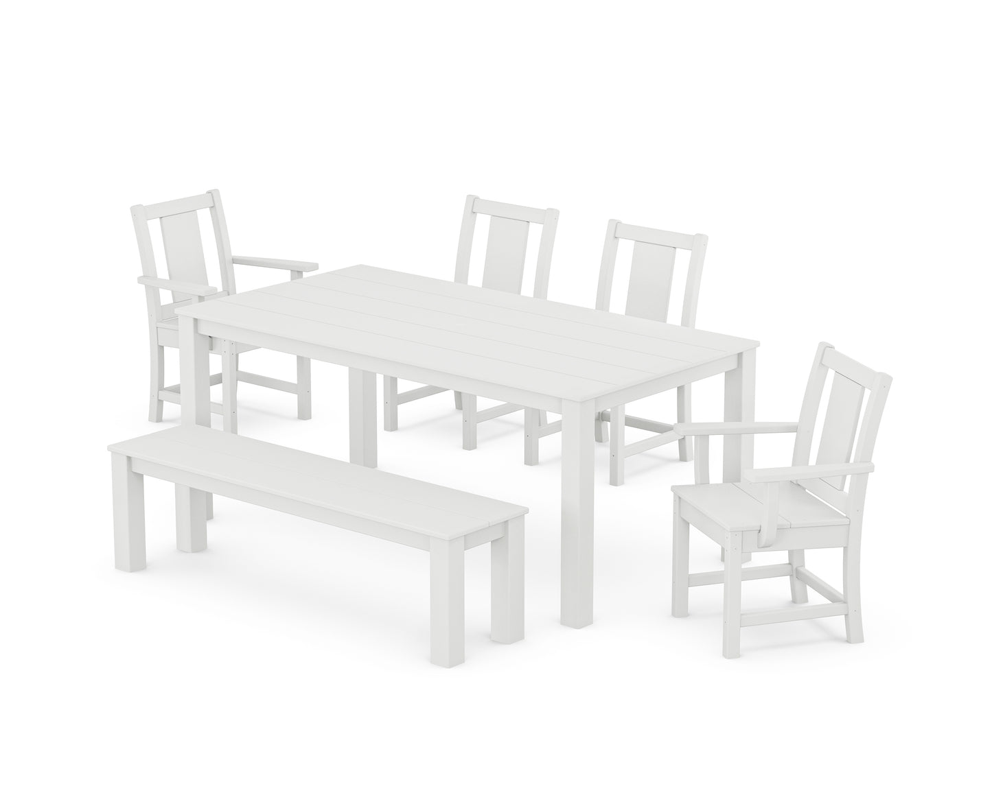 Prairie 6-Piece Parsons Dining Set with Bench