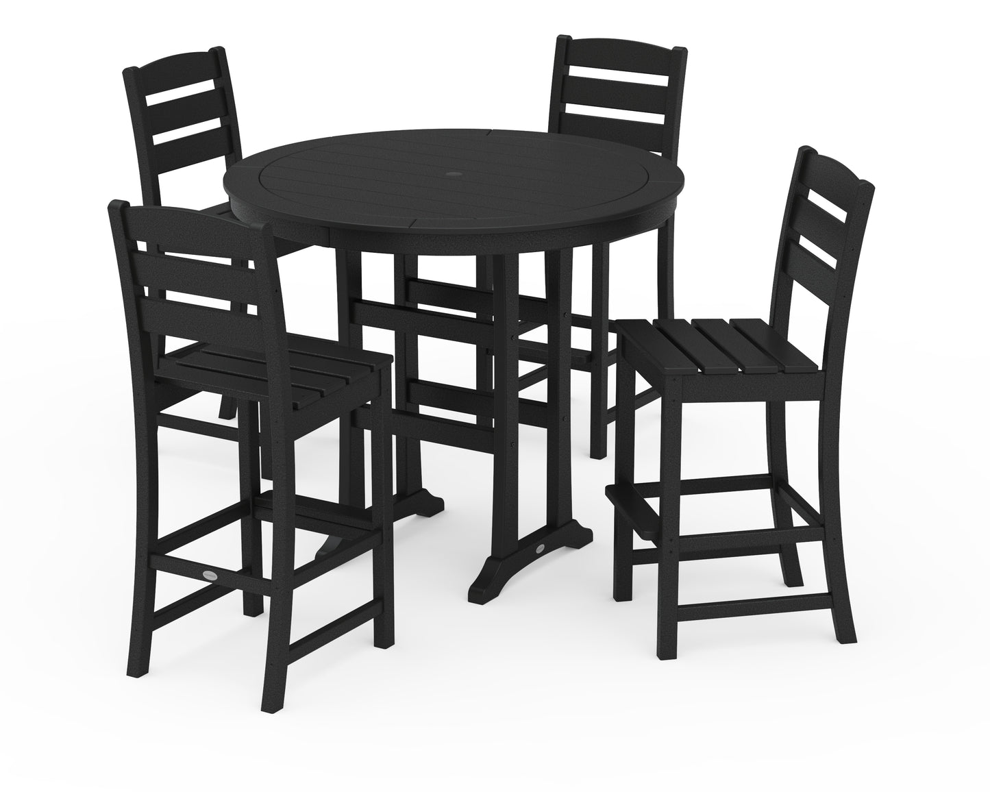 Lakeside 5-Piece Round Farmhouse Side Chair Bar Set