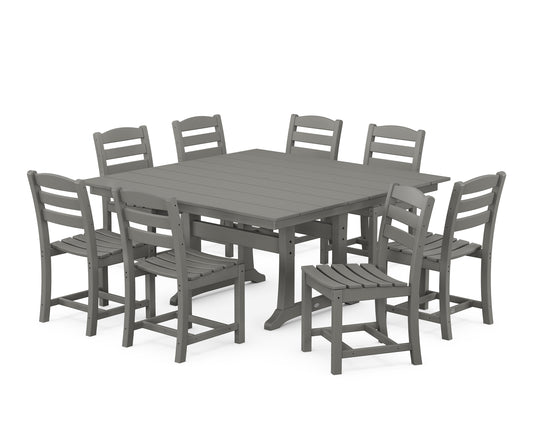 La Casa Cafâ€š 9-Piece Farmhouse Trestle Dining Set