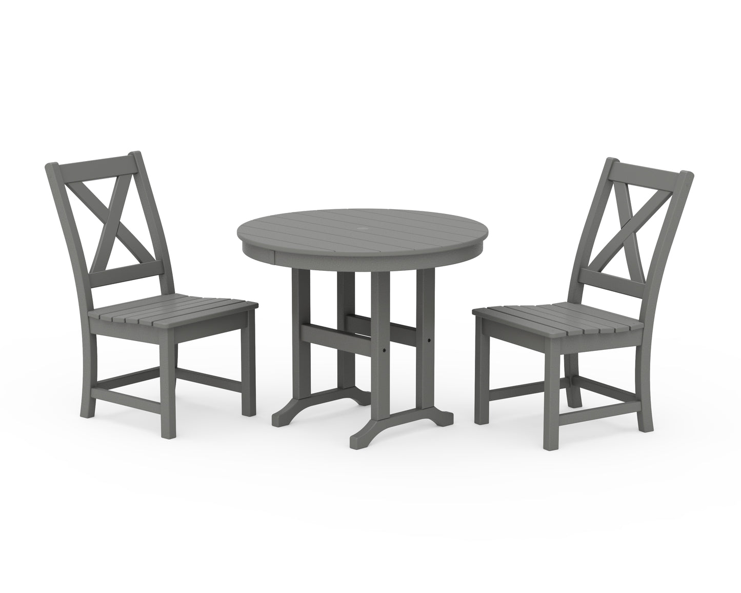 Braxton Side Chair 3-Piece Round Dining Set