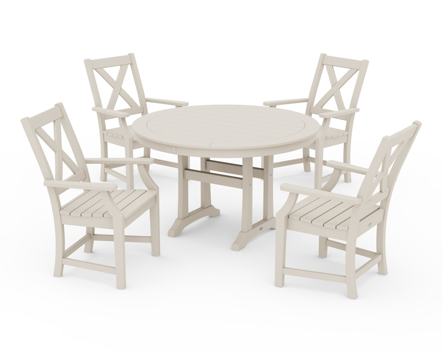 Braxton 5-Piece Nautical Trestle Arm Chair Dining Set