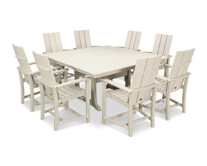 Modern Adirondack 9-Piece Farmhouse Trestle Dining Set