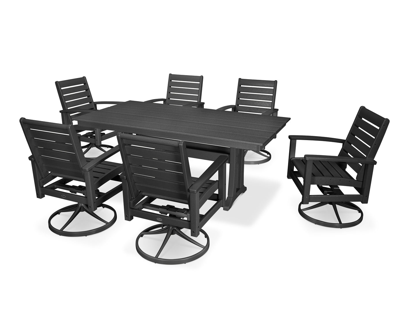 7 Piece Signature Swivel Rocker Dining Set