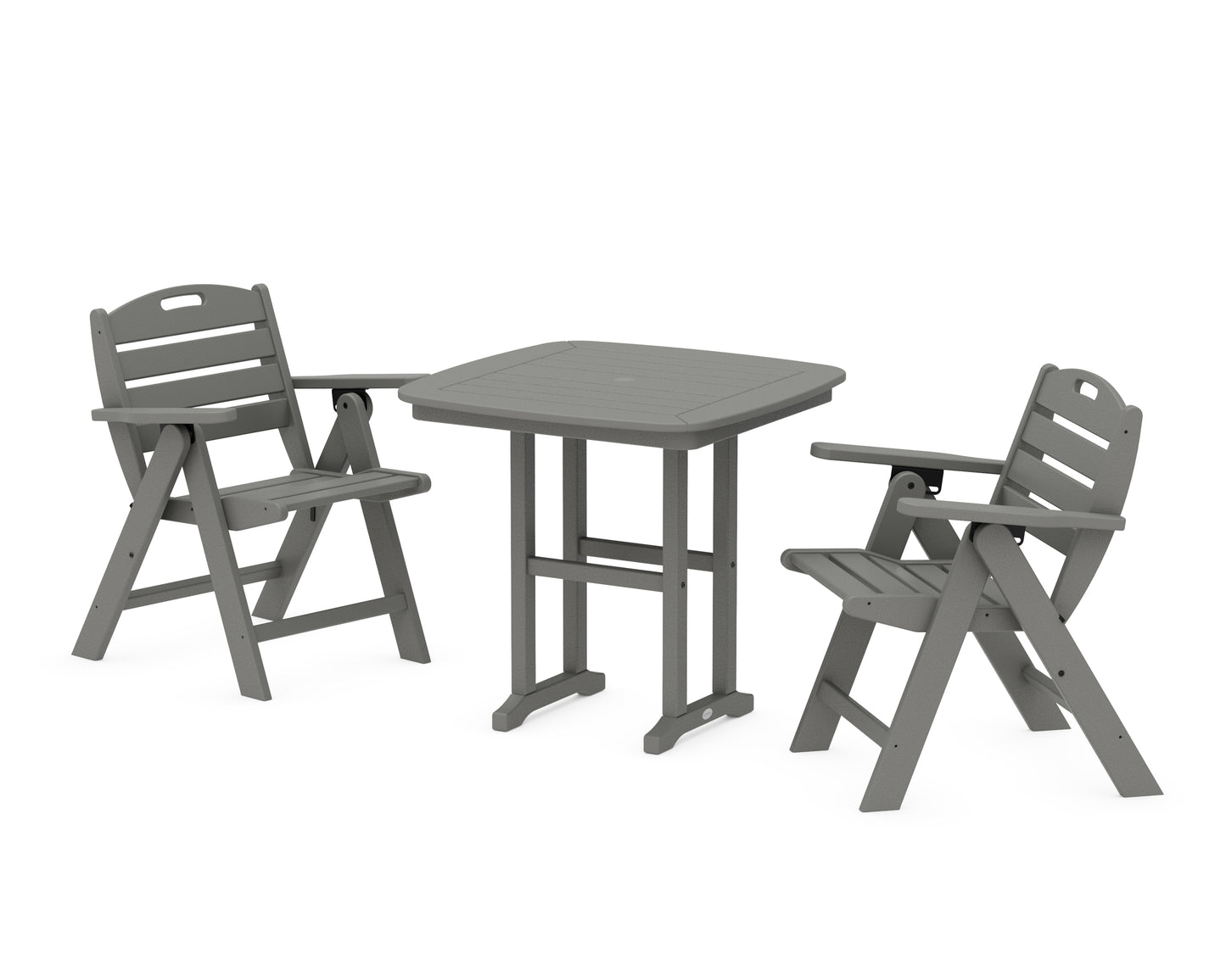 Nautical Folding Lowback Chair 3-Piece Dining Set