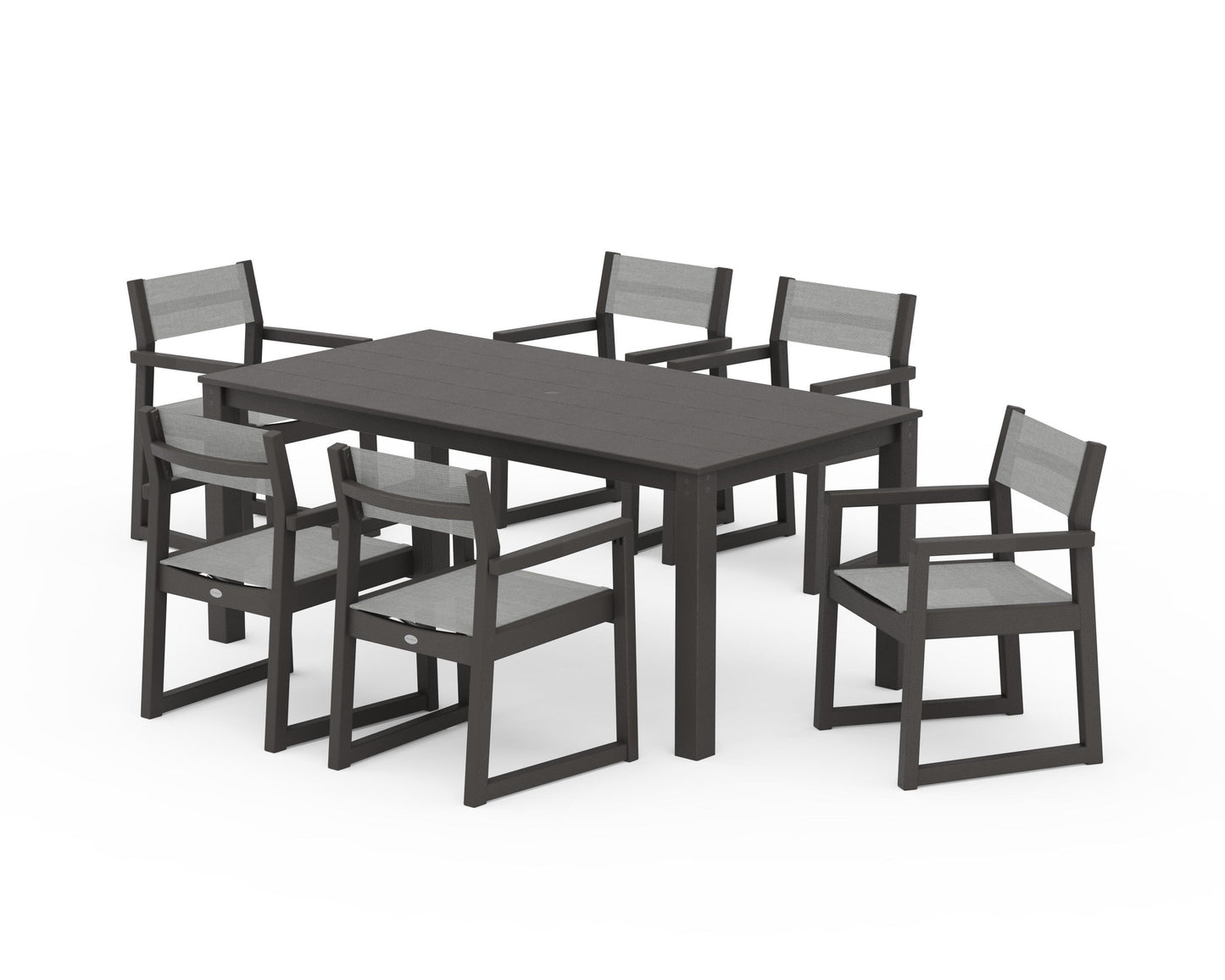 EDGE Sling Arm Chair 7-Piece Parsons Dining Set