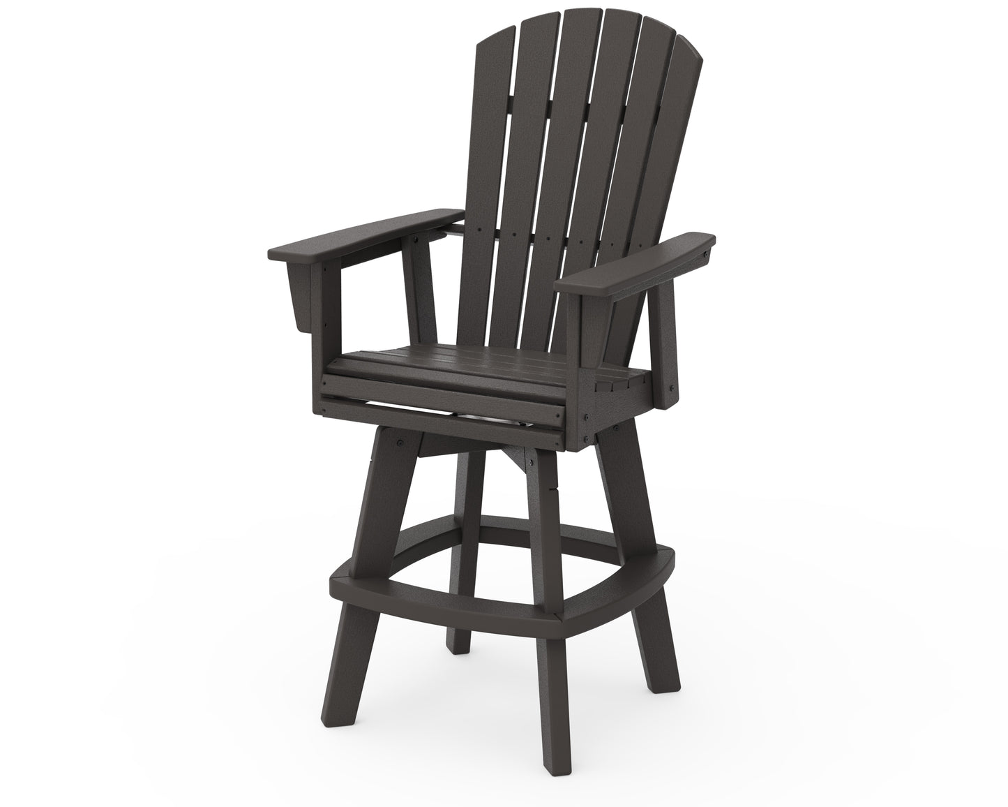 Nautical Curveback Adirondack Swivel Bar Chair