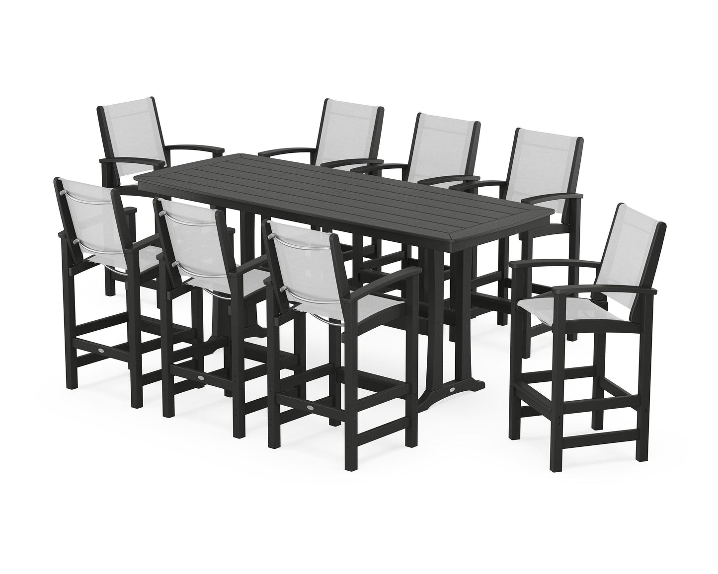 Coastal 9-Piece Bar Set with Trestle Legs