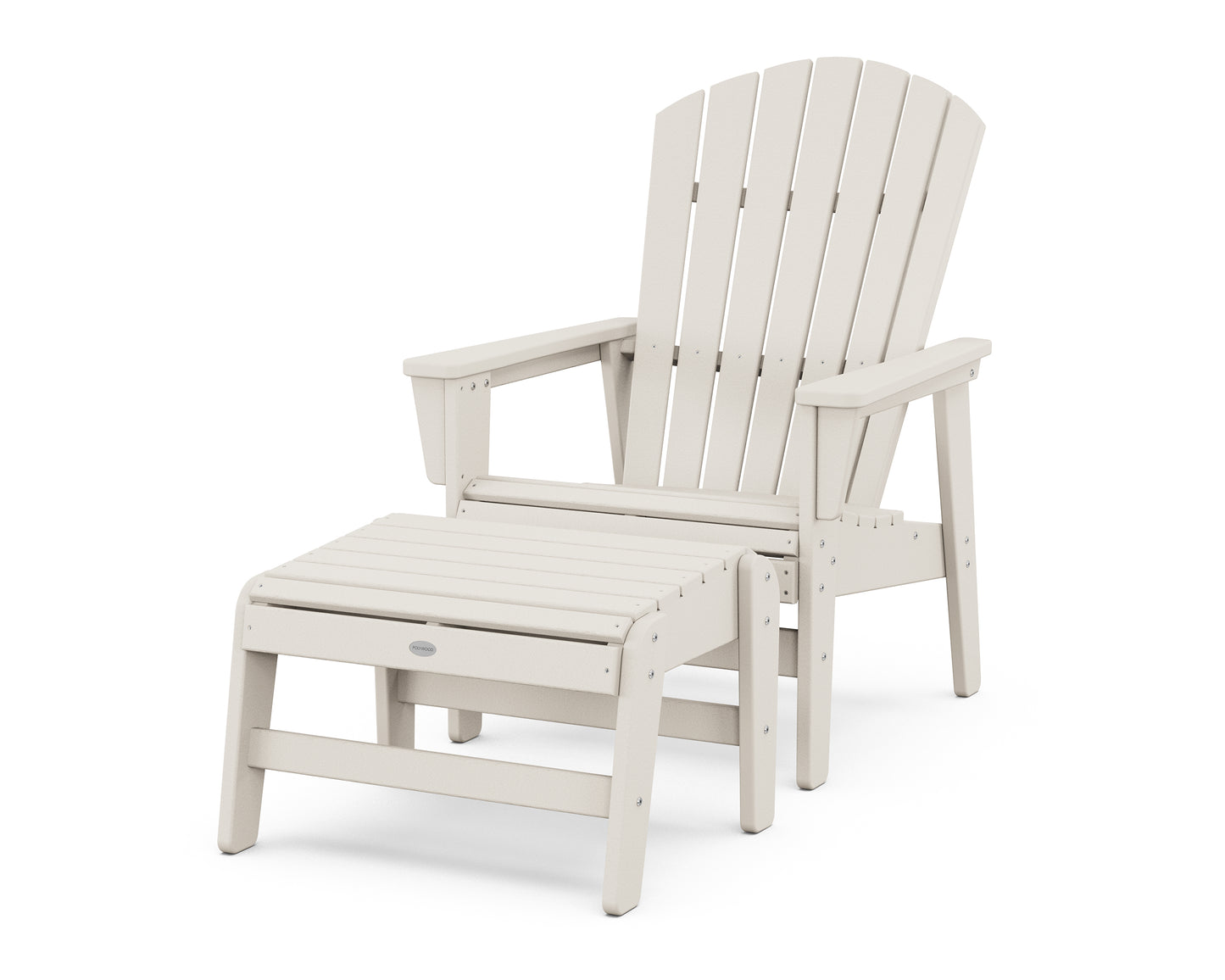 Nautical Grand Upright Adirondack Chair with Ottoman