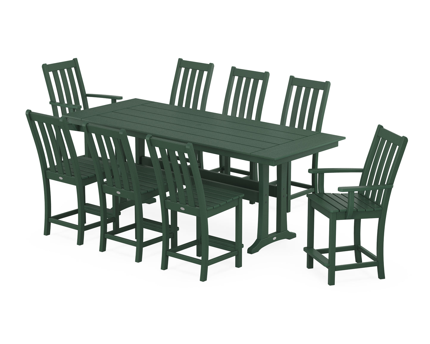 Vineyard 9-Piece Farmhouse Counter Set with Trestle Legs