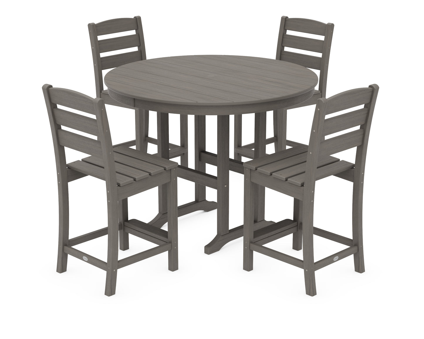 Lakeside 5-Piece Farmhouse Round Side Chair Counter  Set