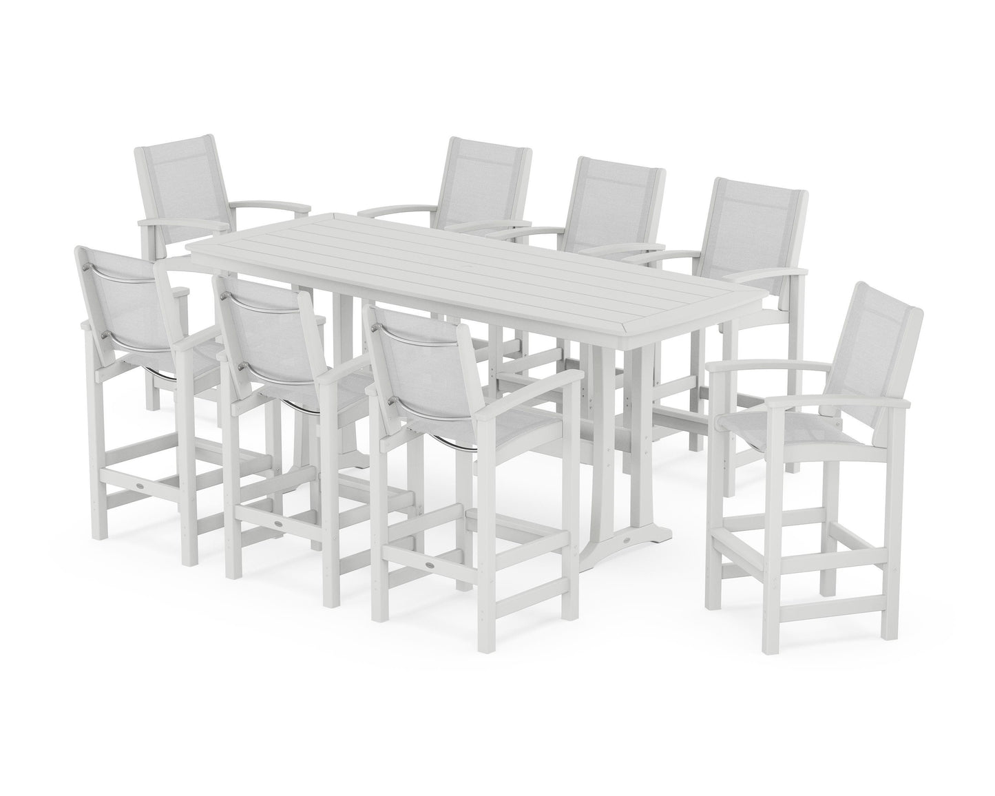 Coastal 9-Piece Bar Set with Trestle Legs