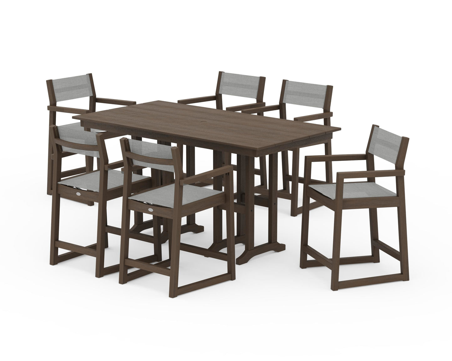 EDGE Sling Arm Chair 7-Piece Farmhouse Counter Set