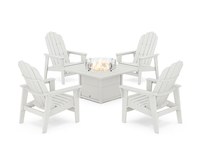 5-Piece Vineyard Grand Upright Adirondack Conversation Set with Fire Pit Table