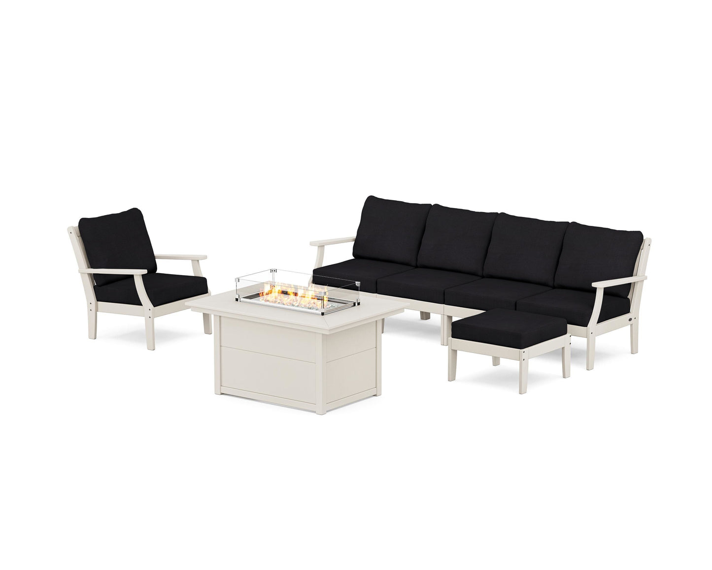 Braxton Sectional Lounge and Fire Pit Set