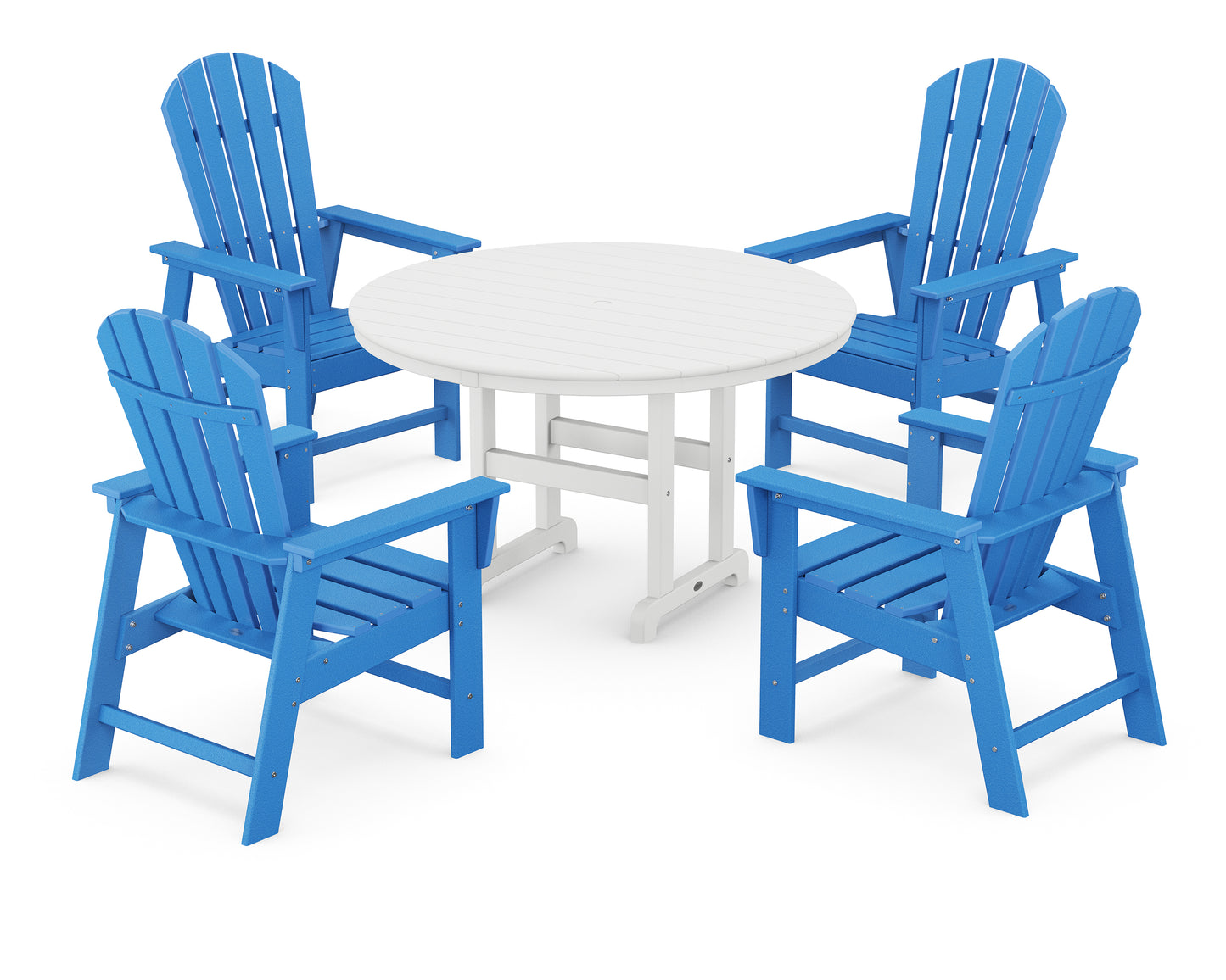 South Beach 5-Piece Round Farmhouse Dining Set