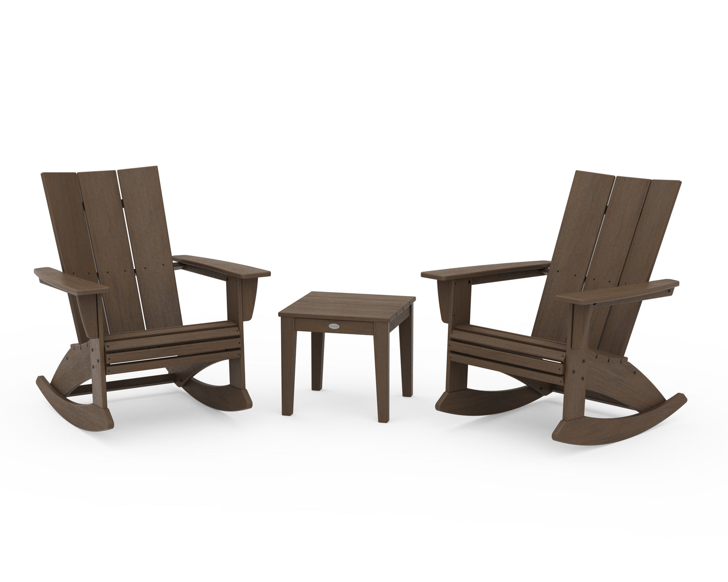 Modern Curveback 3-Piece Adirondack Rocking Chair Set