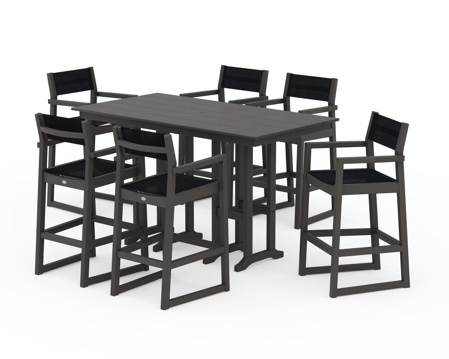 EDGE Sling Arm Chair 7-Piece Farmhouse Bar Set