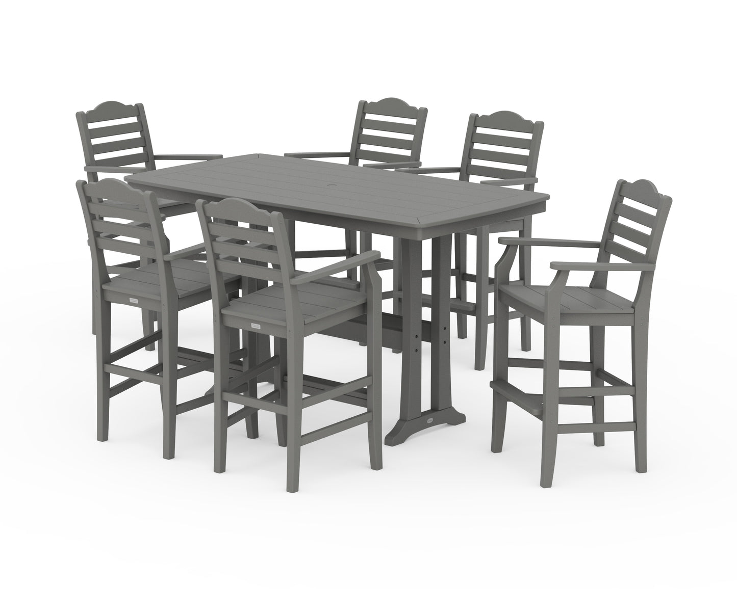 Savannah Arm Chair 7-Piece Bar Set with Trestle Legs