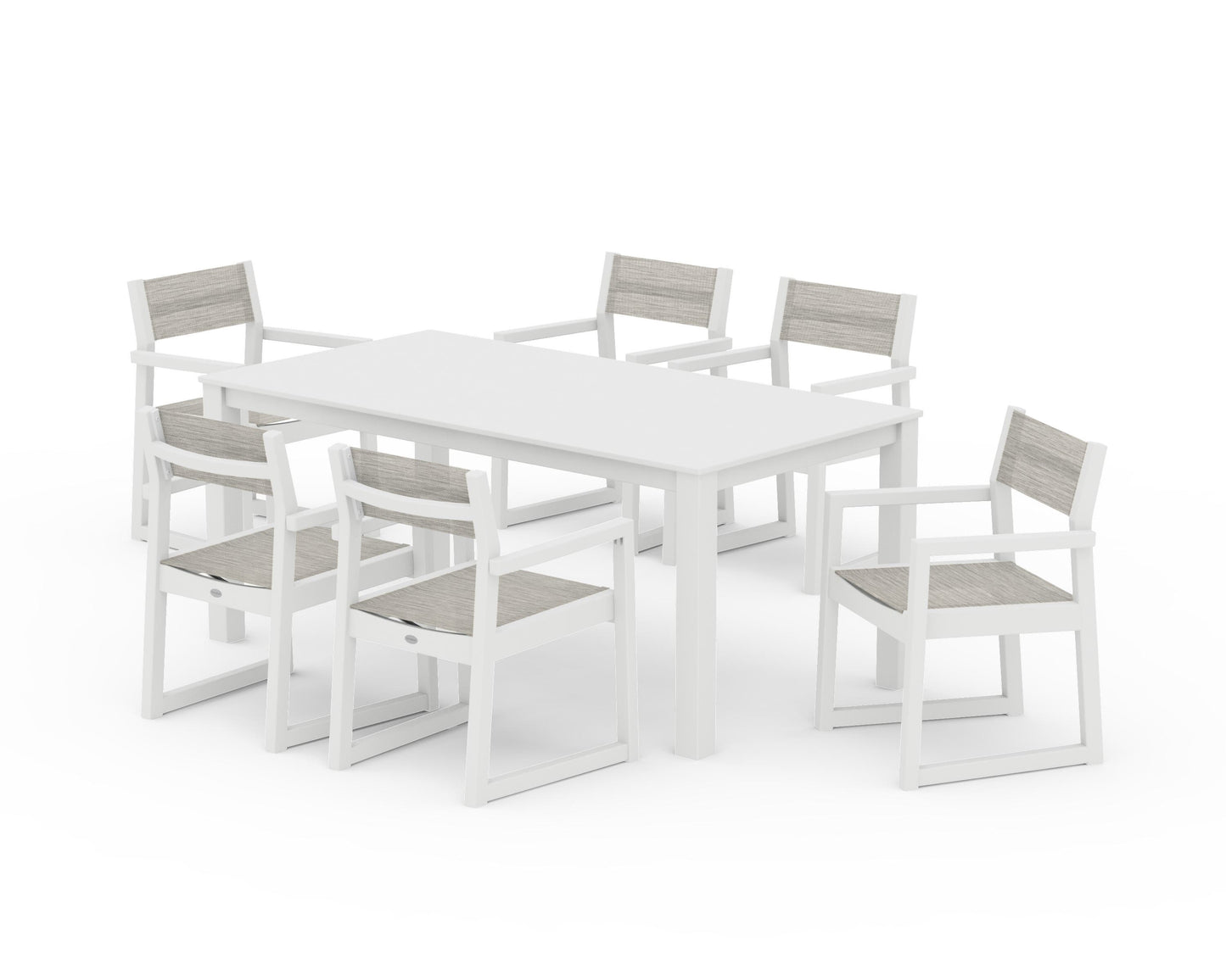 EDGE Sling Arm Chair 7-Piece Parsons Dining Set