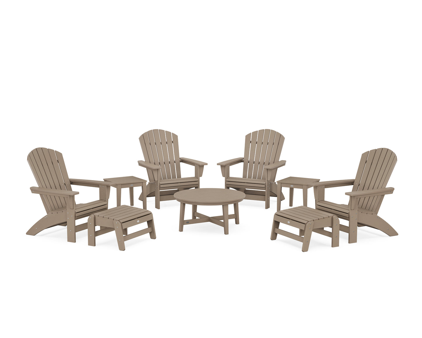 Nautical Grand Adirondack 9-Piece Conversation Set