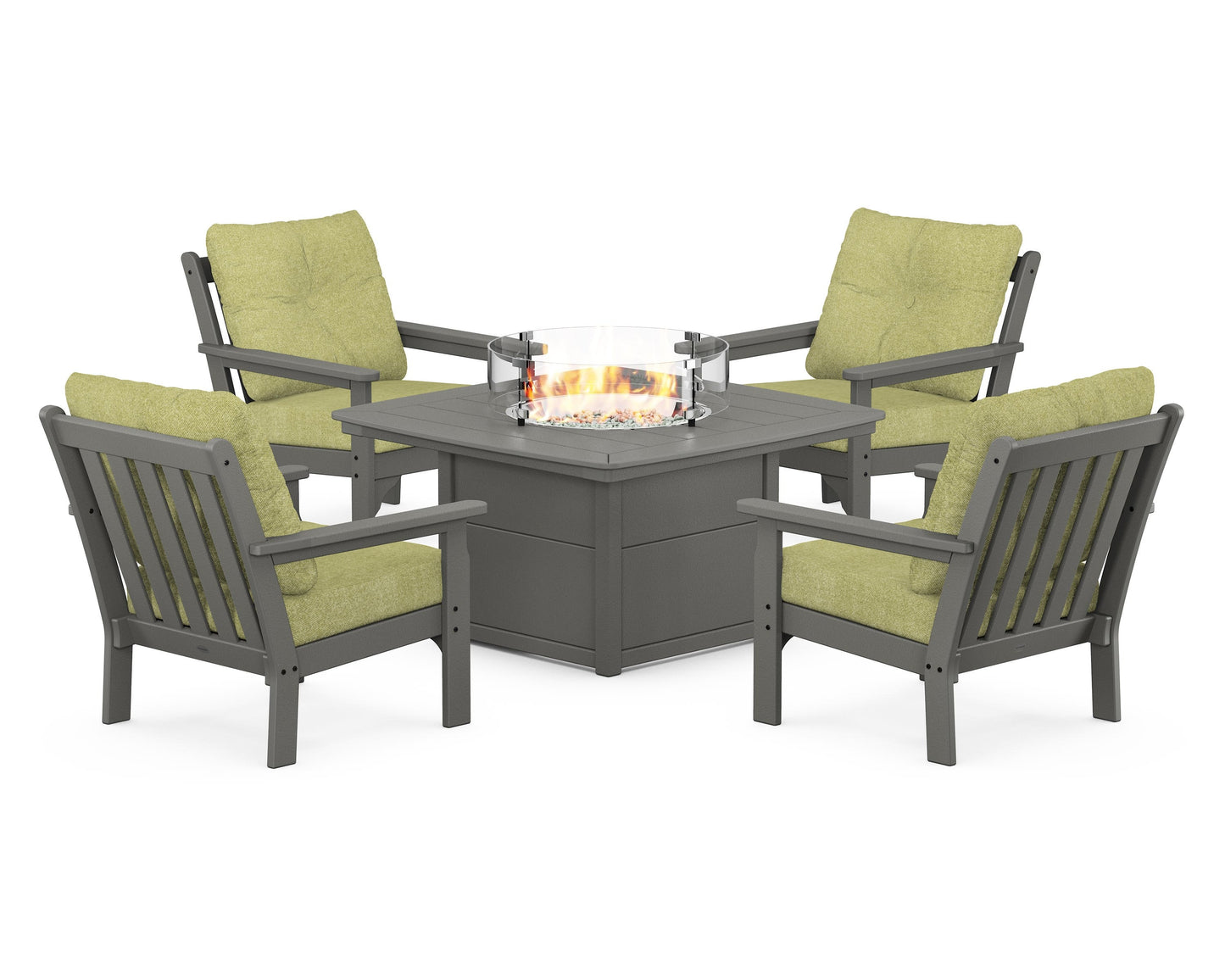 Vineyard 5-Piece Conversation Set with Fire Pit Table