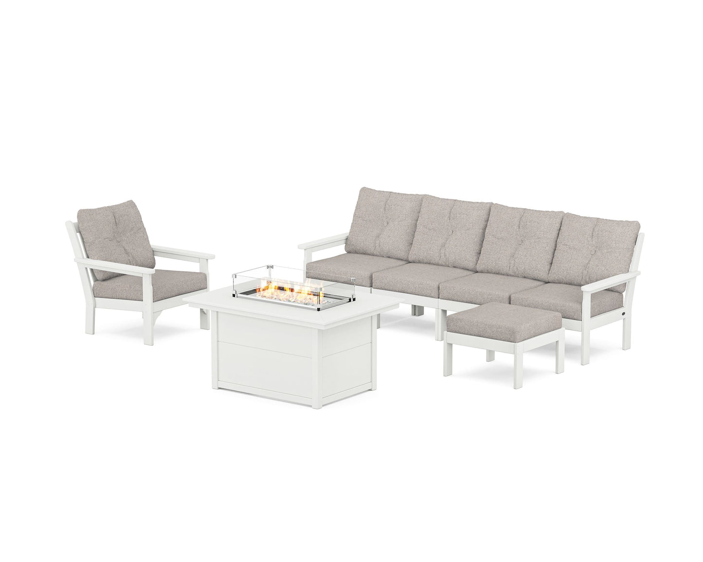 Vineyard Sectional Lounge and Fire Pit Set