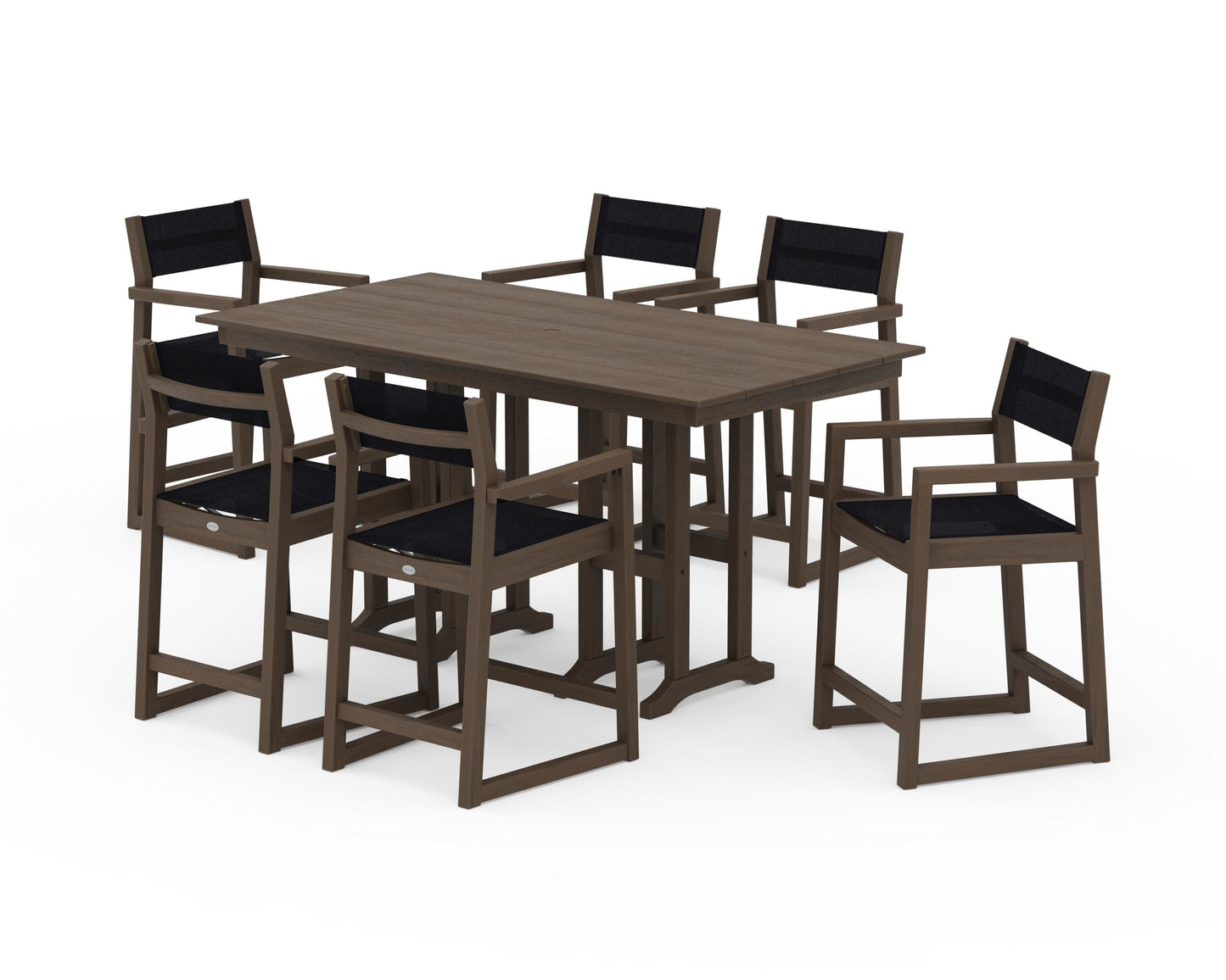 EDGE Sling Arm Chair 7-Piece Farmhouse Counter Set