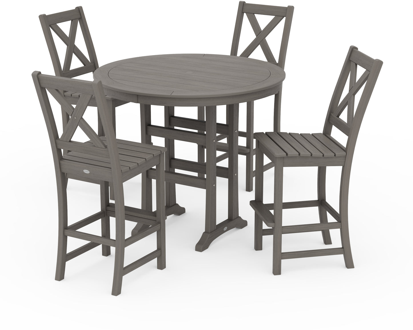 Braxton 5-Piece Nautical Trestle Arm Chair Bar Set