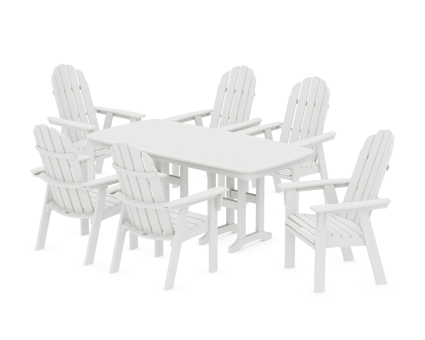 Vineyard Curveback Adirondack Chair 7-Piece Dining Set