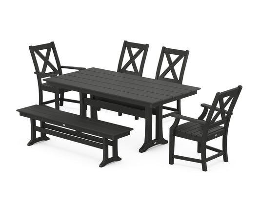 Braxton 6-Piece Farmhouse Dining Set With Trestle Legs