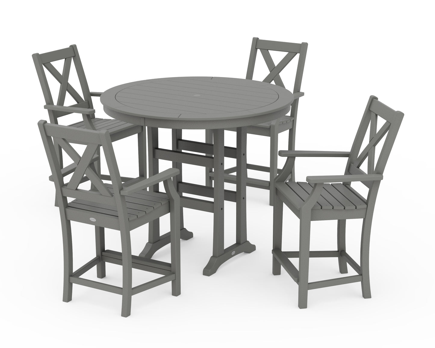 Braxton 5-Piece Nautical Trestle Arm Chair Counter Set
