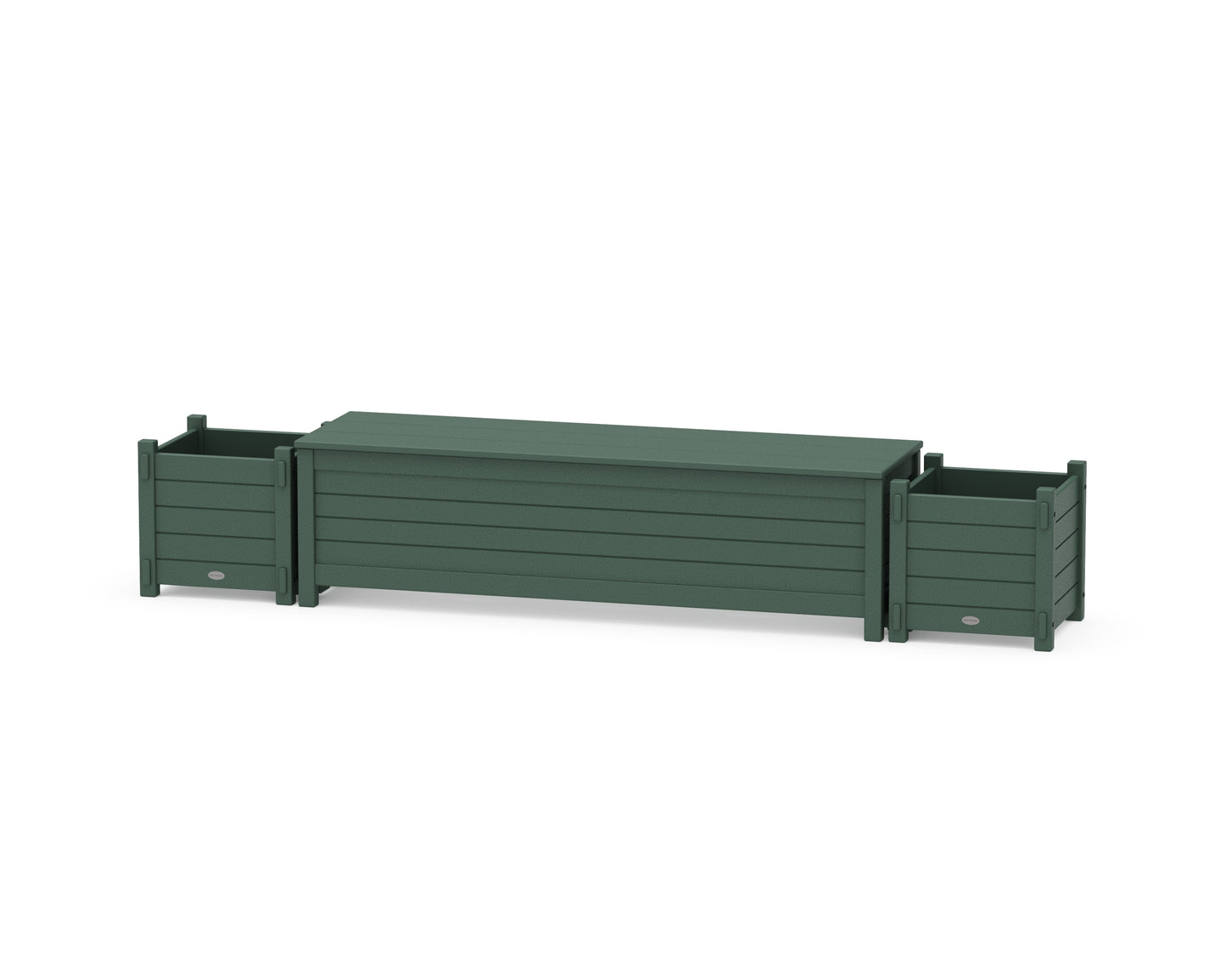 60" Nautical Straight Planter Storage Bench Set