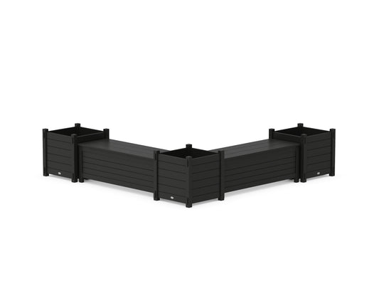 48" Nautical L- Shaped Planter Storage Bench Corner Set- Large