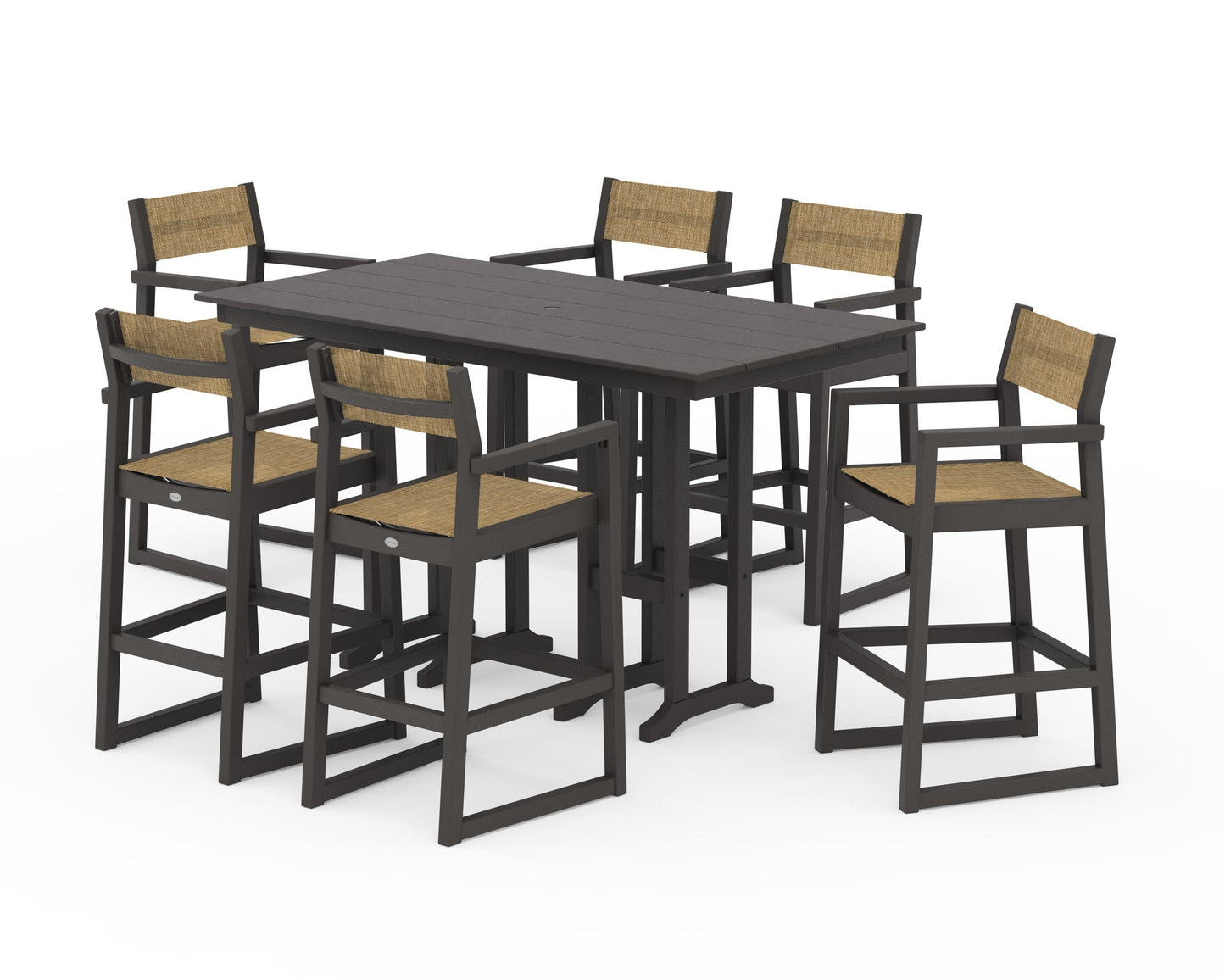 EDGE Sling Arm Chair 7-Piece Farmhouse Bar Set
