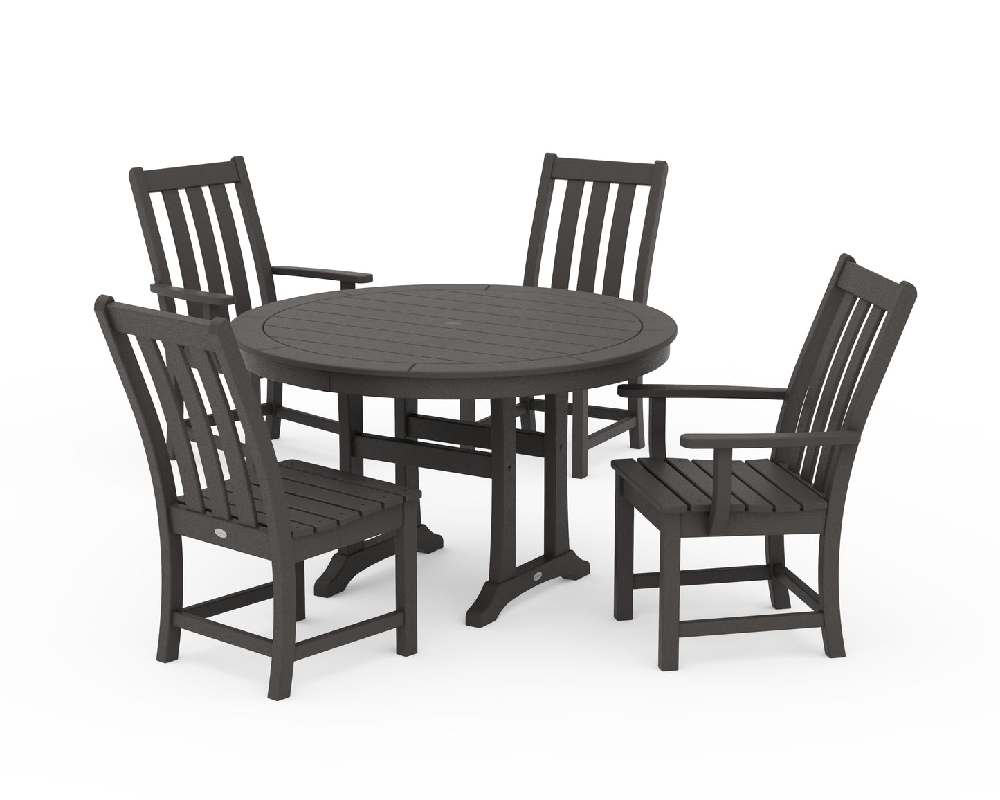 Vineyard 5-Piece Nautical Trestle Dining Set