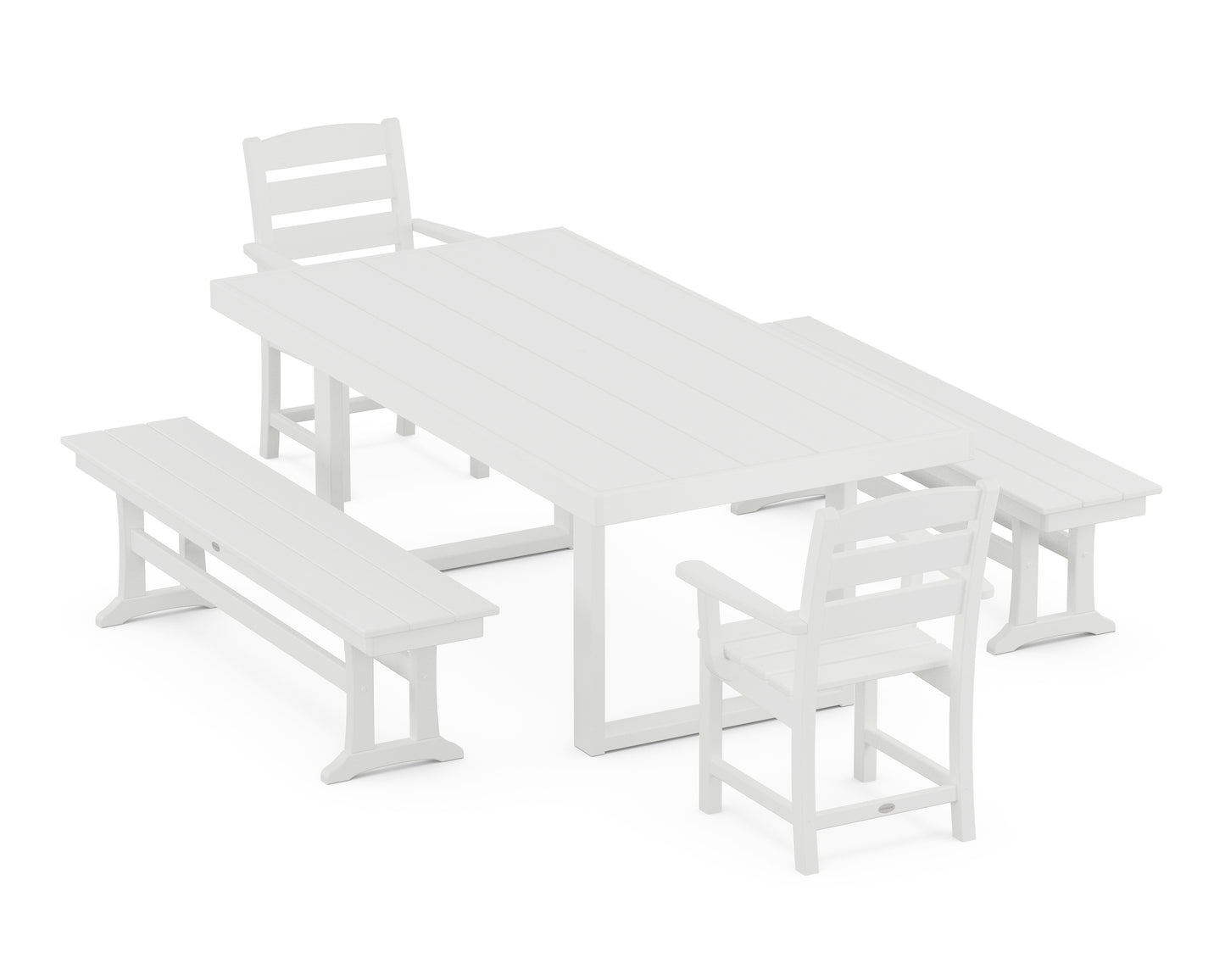 Lakeside 5-Piece Dining Set with Benches