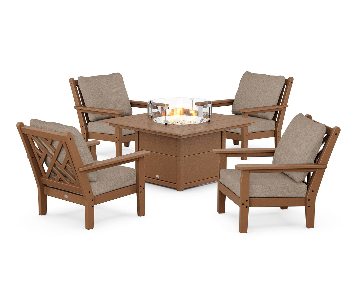 Chippendale 5-Piece Deep Seating Set with Fire Pit Table