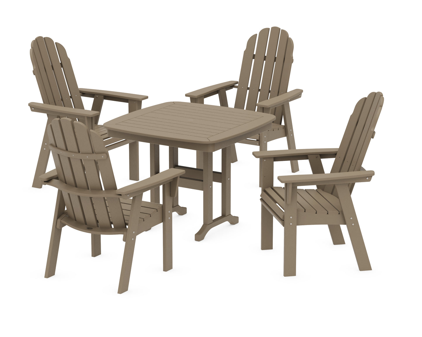 Vineyard Curveback Adirondack 5-Piece Dining Set