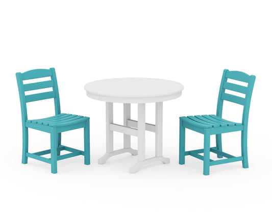 La Casa CafÃ© Side Chair 3-Piece Round Dining Set
