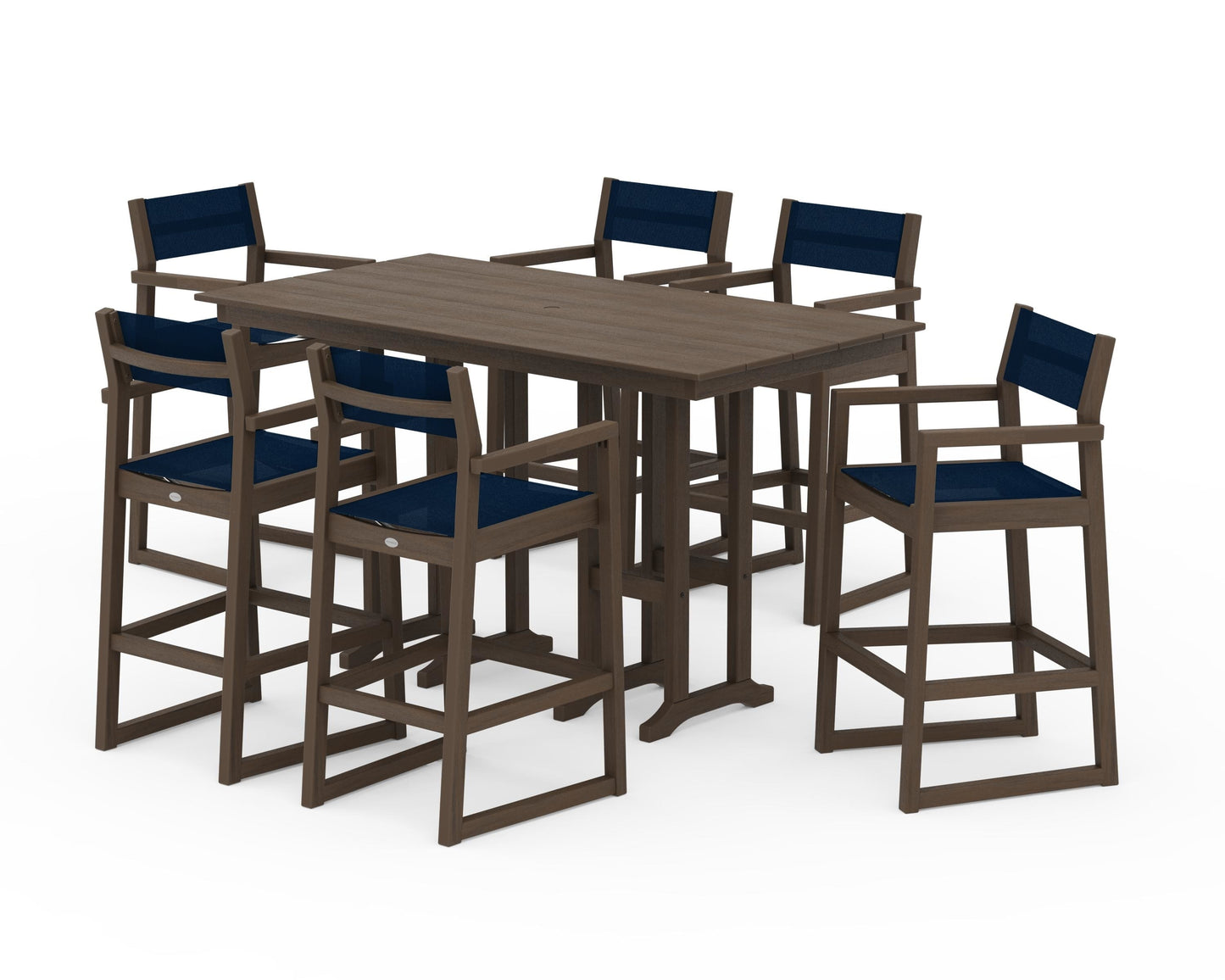EDGE Sling Arm Chair 7-Piece Farmhouse Bar Set