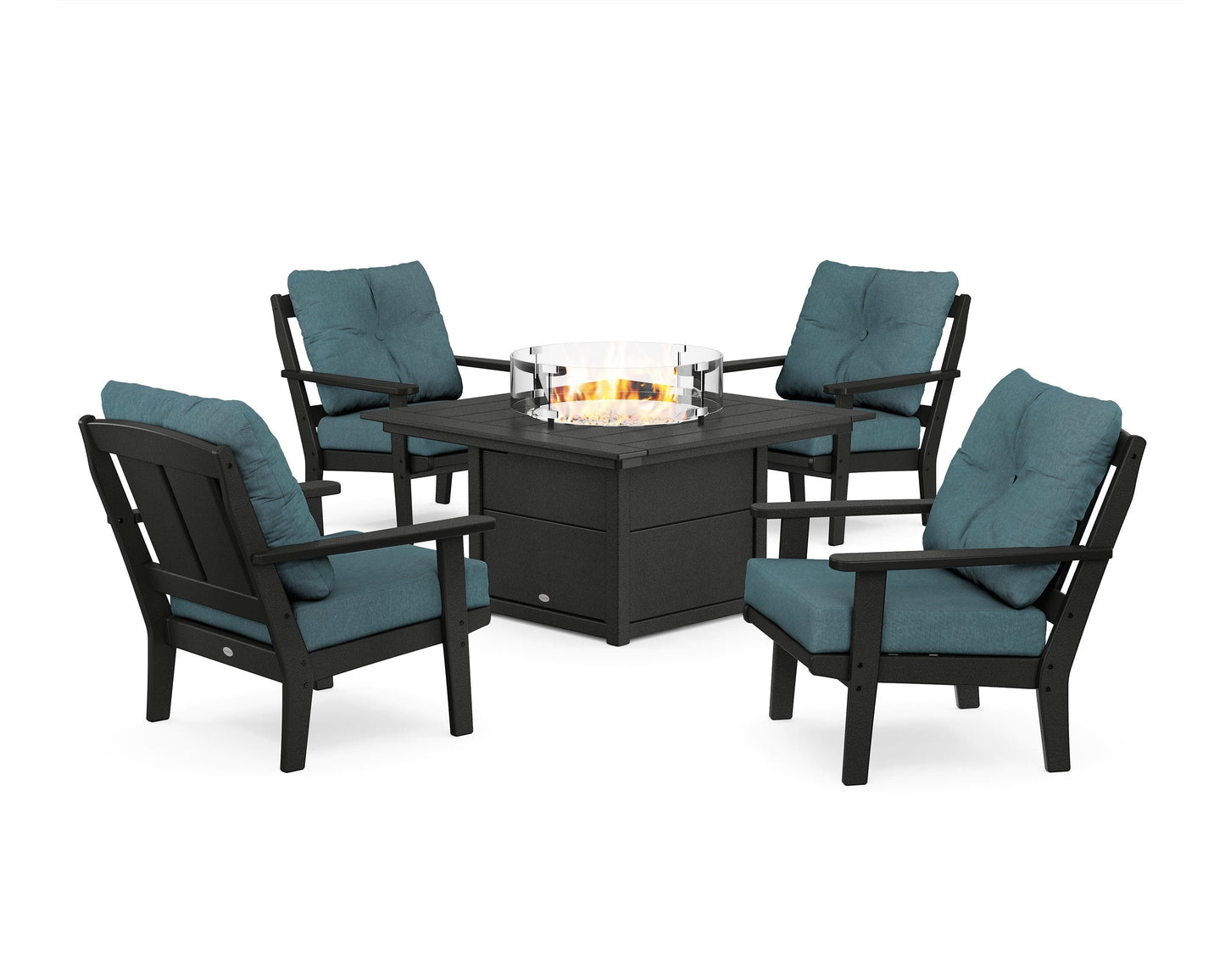 Mission 5-Piece Deep Seating Set with Fire Pit Table