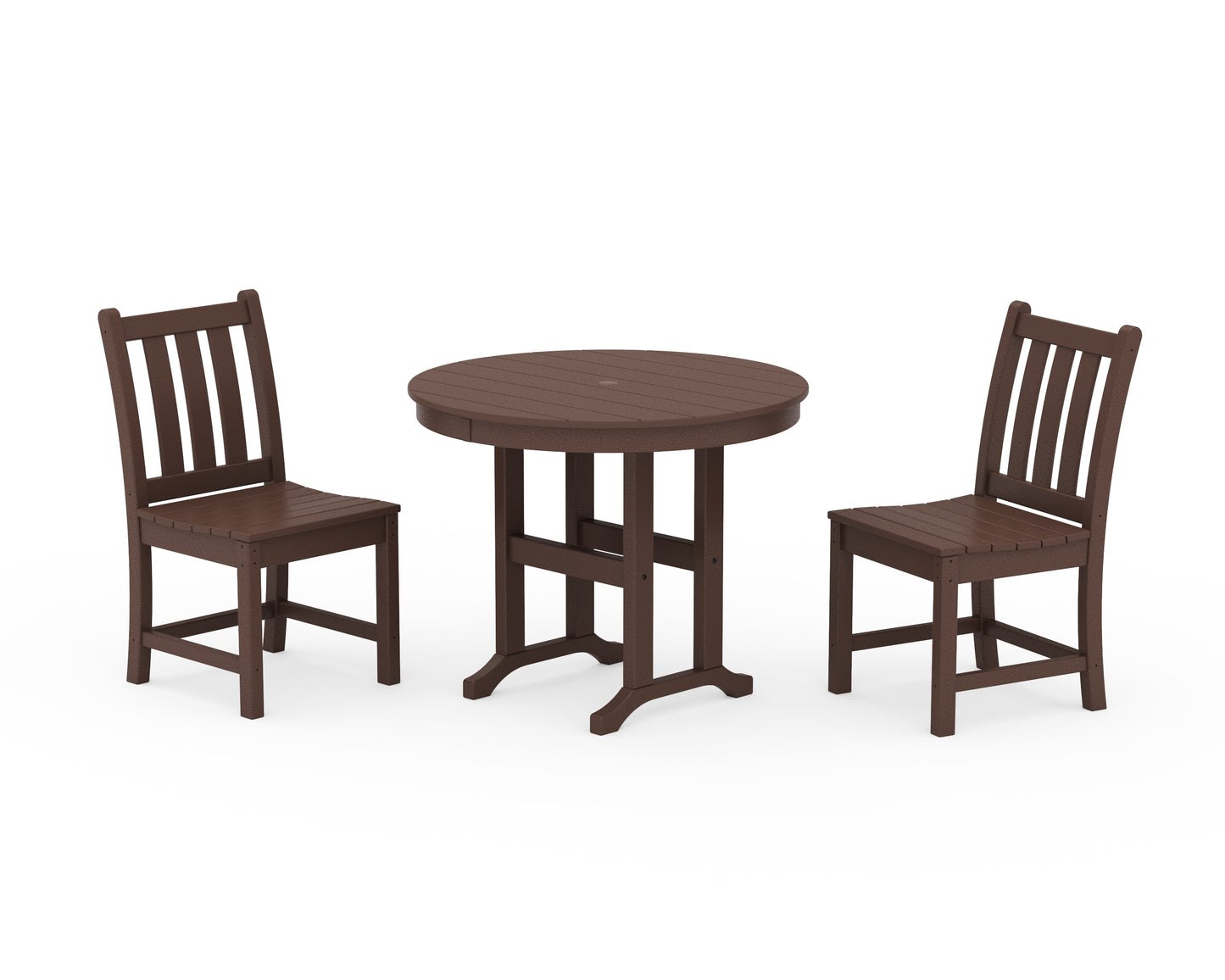 Traditional Garden Side Chair 3-Piece Round Dining Set