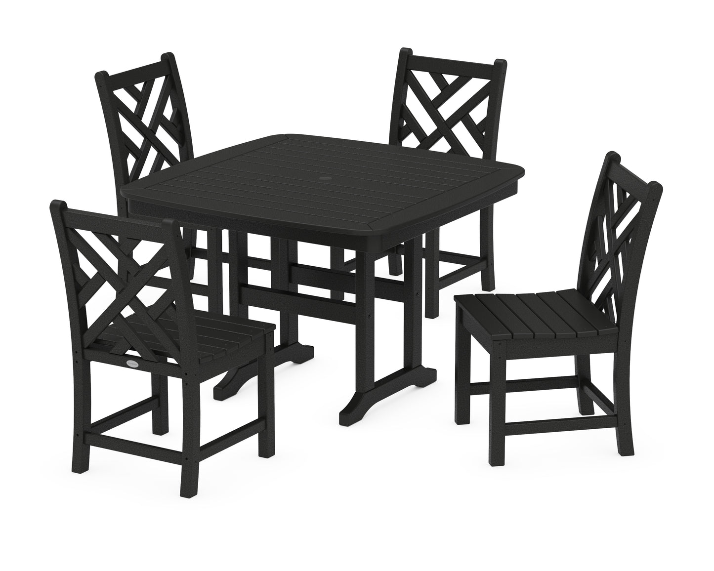 Chippendale Side Chair 5-Piece Dining Set with Trestle Legs