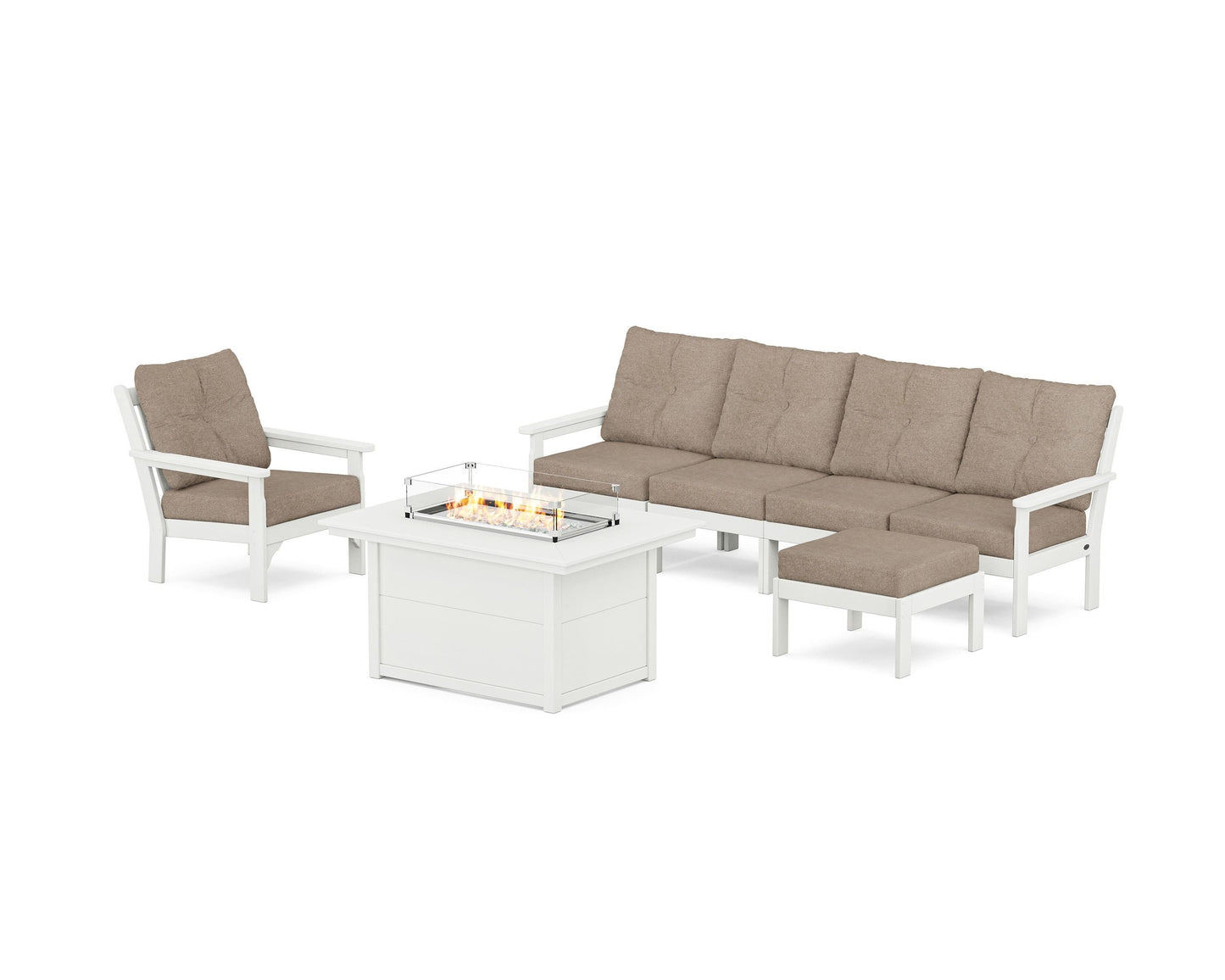 Vineyard Sectional Lounge and Fire Pit Set