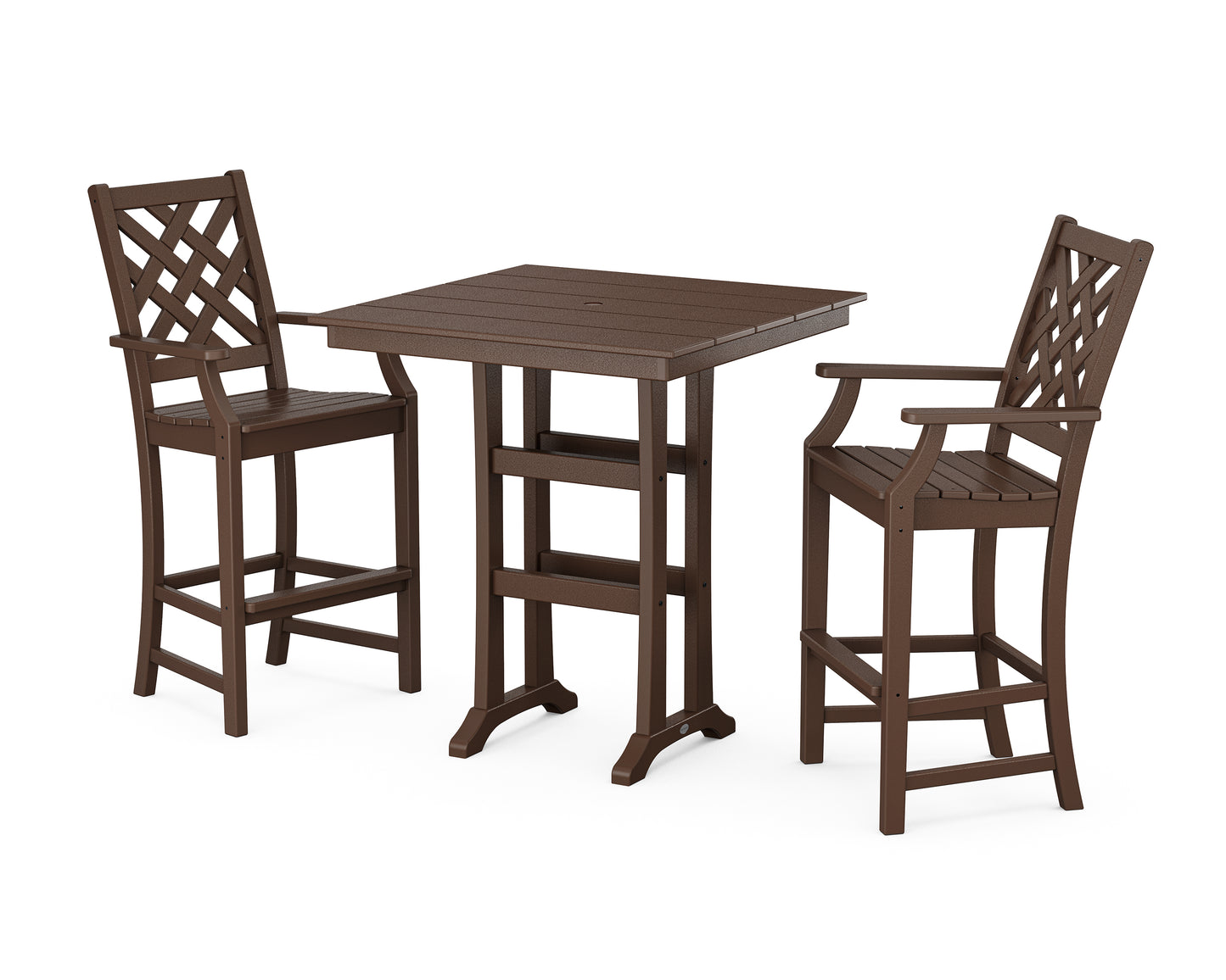 Wovendale 3-Piece Farmhouse Bar Set with Trestle Legs