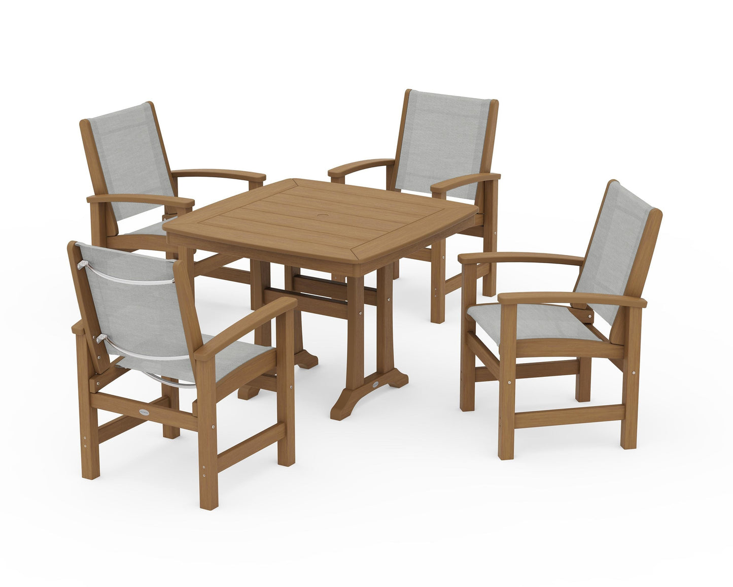 Coastal 5-Piece Dining Set with Trestle Legs